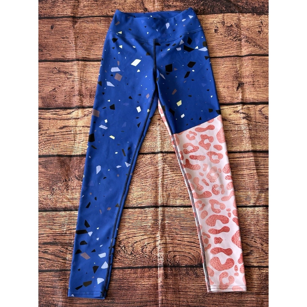Loony Legs London Leggings Womens Daisy Doodles White Blue Red Yoga Pants Sz S - Picture 10 of 10